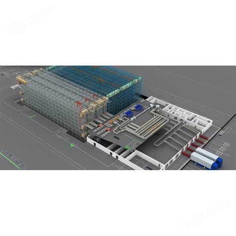 自动化立体仓储货架效果图3