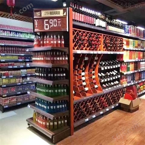 超市红酒展示货架